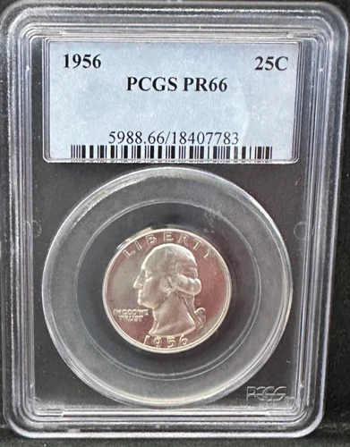 1956 Washington Quarter 25C PCGS PR66