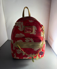 Loungefly Disney Lilo  Stitch Mini Backpack Handbag Red Beige Gold