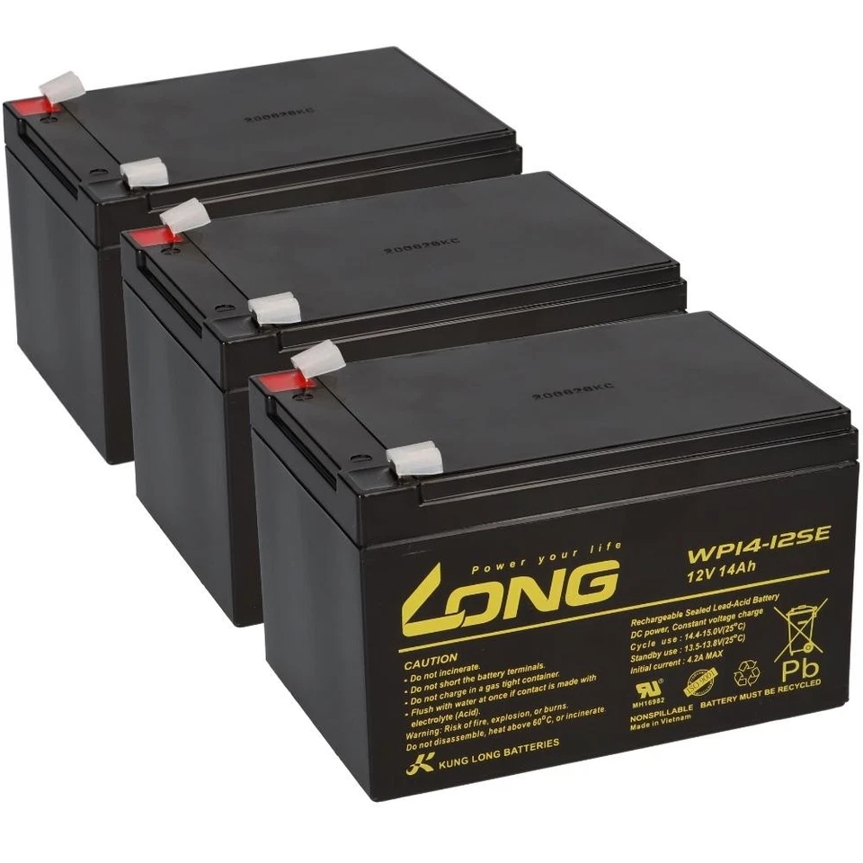 KUNGLONG 36V 3x 12V 14Ah AGM BLEI AKKU kompatibel ELEKTRO SCOOTER Eco Repti Miniquad ATV