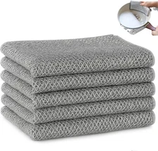 5 Pack Double Layer Steel Wire Dishcloth Non Scratch Reusable Cleaning Rag
