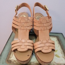 Tory Burch Tan Leather Wedge Sandal Size 7