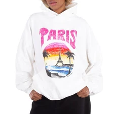 Balenciaga Ladies Paris Tropical Cotton Hoodie - Image 2 of 4