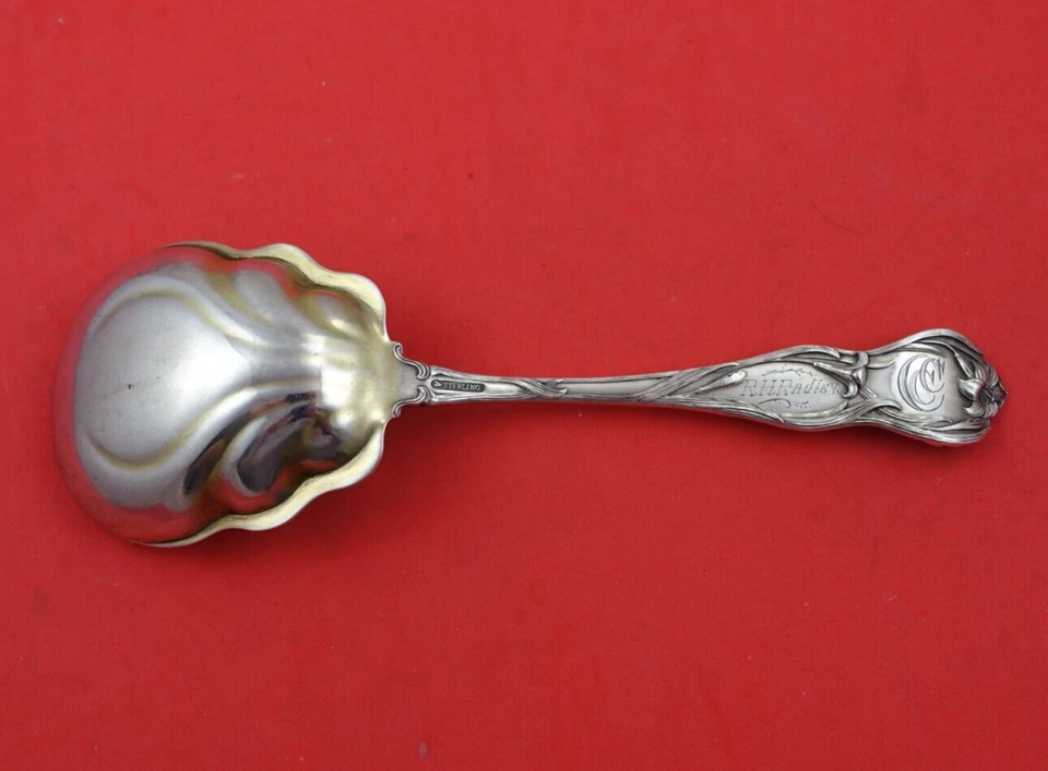 Cuchara de bayas de plata esterlina Lily by Watson "1906" 8 1/2" cubiertos reliquia Foto 2 de 3