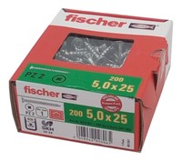 200X Fischer Spanplattenschrauben 5,0X25 PZ2 Holzschrauben Verzinkt Vollgewinde