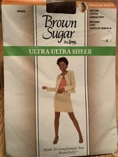 Leggs Brown Sugar Pantyhose Nylons Medium Coffee Sandalfoot New Vintage Package