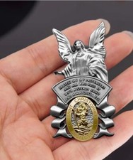 St Christopher Guardian Angel Auto Visor Clip Medal Car  Medalla San Cristobal