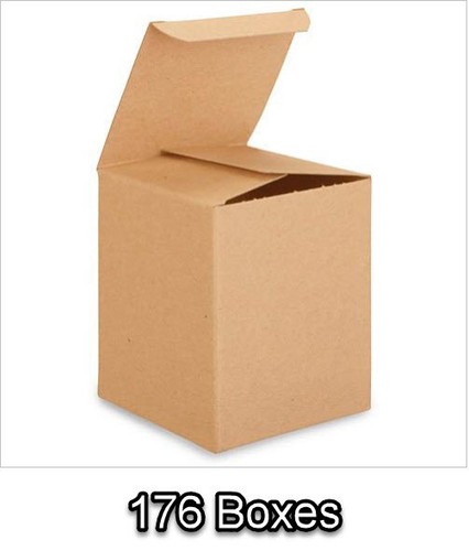 KRAFT REVERSE TUCK CARTONS/BOXES 4x4x5"- 176 BOXES - 0.036" THICK 4 x 4 x 5"