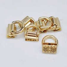 6Pcs Metal Bag Connector with D Ring, Dia 11mm Purse Hanger Buckle, Gold Tone
