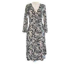 BCBGMAXAZRIA Printed Wrap Dress Sz Small