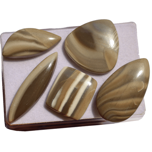 Polonia 5 pz pietra selce naturale 27 mm-49 mm pietre preziose cabochon lucid... - Foto 3 di 11