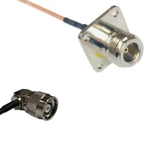 RG316 N FLANGE FEMALE to RP-TNC Male Angle RF Cable Rapid-SHIP LOT