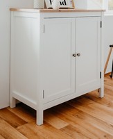 Kommode Weiß Eiche Landhaus Schrank Anrichte Wohnzimmer 80 X 90 Cm Vestland