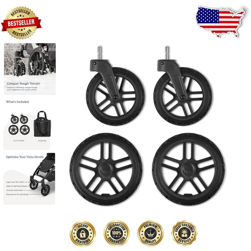 Vista Stroller All-Terrain Wheels - Set of 4 Easy Attach Wheels for Rugged Use