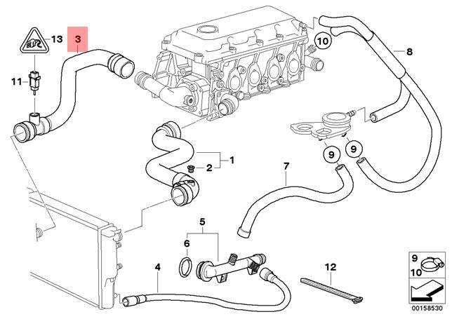 NEU BMW E46 COUPE SEDAN WAGON KÜHLSYSTEM WASSERSCHLAUCH 