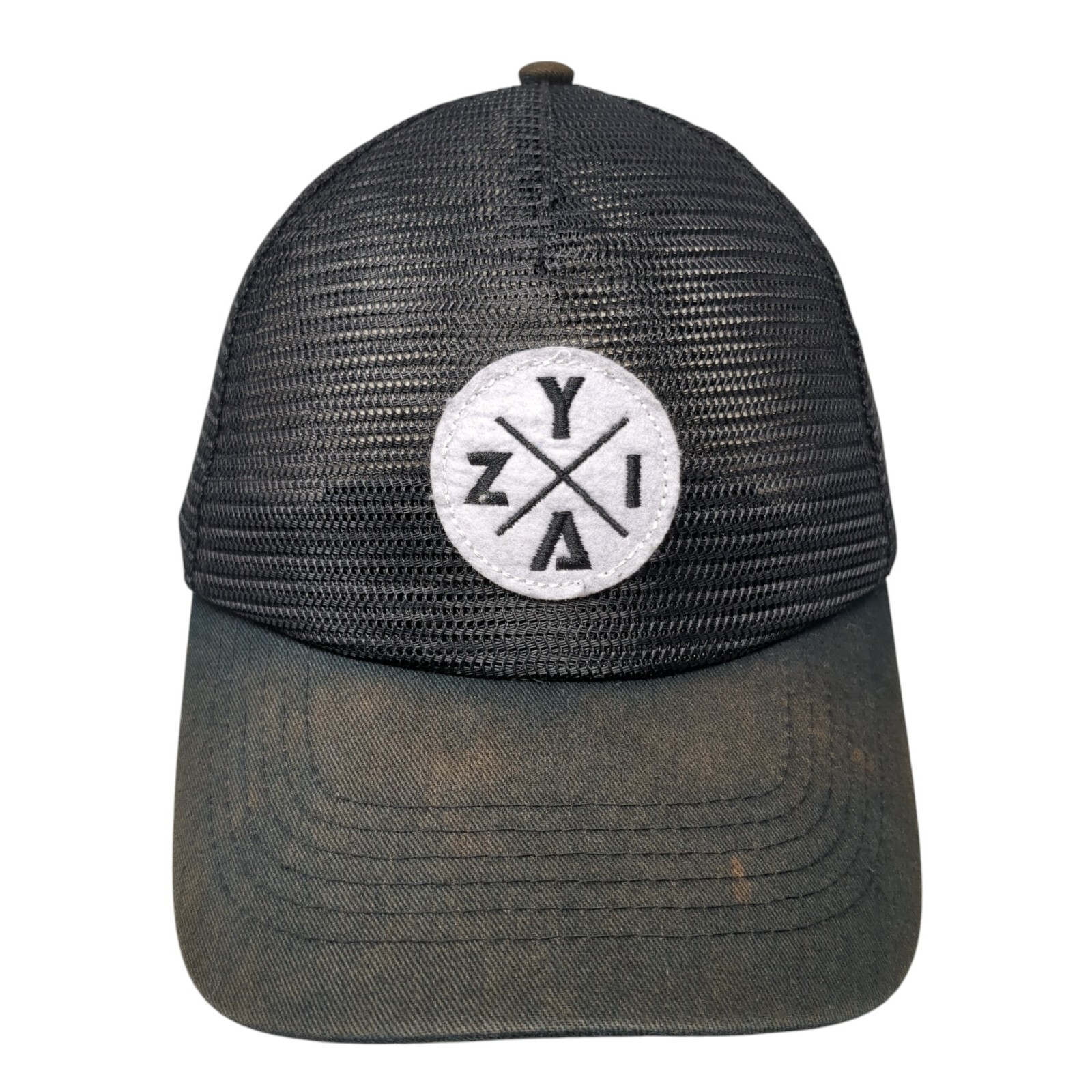 Zyia Active Patch Snapback Trucker Hat Black One … - image 1