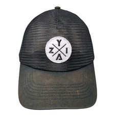 Zyia Active Patch Snapback Trucker Hat Black One Size Solid Mesh Back