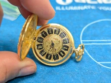 Ladies Arnex Swiss made 17j black gold pocket watch vintage