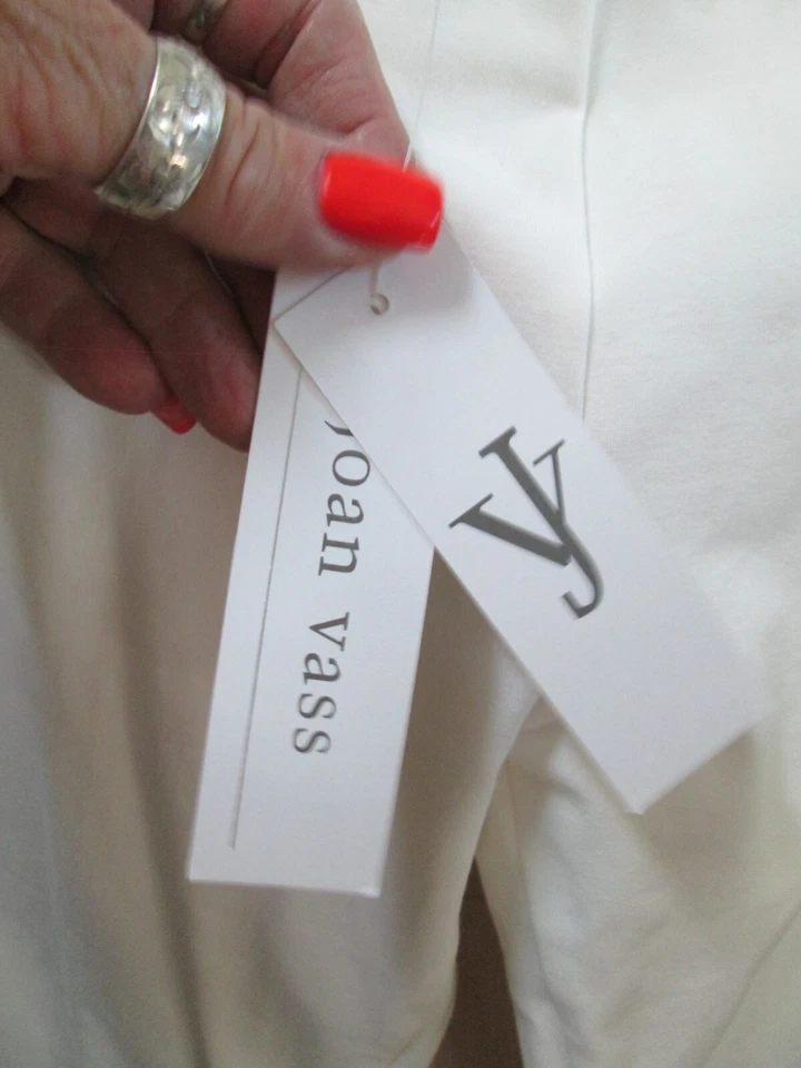 JOAN VASS BLANCO CULTIVOS ELÁSTICOS ¡NUEVO CON ETIQUETAS! TALLA M/1 SUAVE MEZCLA ALGODÓN TELA PULL ONSTYLE Foto 3 de 4