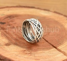 925 Sterling Silver Wire Wrapped Ring Christmas Meditation Ring Comfort Ring