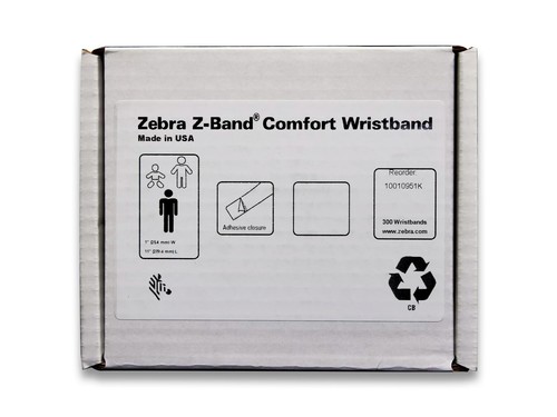 Genuine Zebra 10010951K Z-Band Comfort Wristband 1"x11" 300 Wristbands - Picture 2 of 9