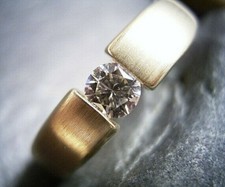 REIF-DESIGN - FEINER G/VSI BRILLANT SPANNRING - EIGENE GOLDSCHMIEDE - 585 GOLD