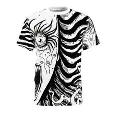 All Over Print Halloween Horror Art T Shirt Zombie Scary Creepy Goth Skulls Emo