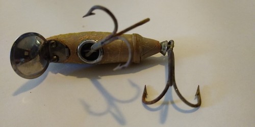Esca da pesca vintage SOUTH BEND FISH-OBITE con scatola con carta - Foto 5 di 11