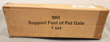 New  Pair of Support Feet for a Pet Gate 12" White Wood  LPN RR GA880 8985