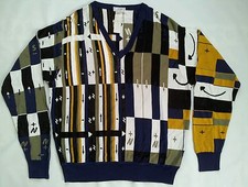 TRUE VINTAGE RARE MADE IN ITALY GIANNI VERSACE 99% RAYON V-NECK SWEATER SIZE 54