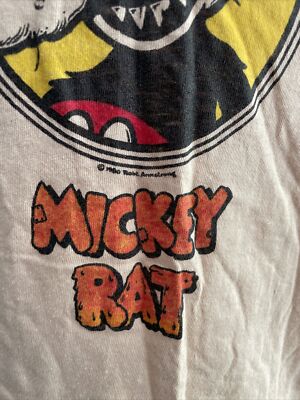VINTAGEヴィンテージ品 80’s 80年代 Robert Armstrong Mickey Ratミッキーラット Tシャツ【M】【MTSA78748】 Rare - Vintage 80s Mickey Rat Robt. Armstrong Americana T Shirt/g7