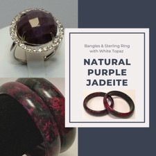 Genuine RARE Natural Purple Jadeite Bangles &...