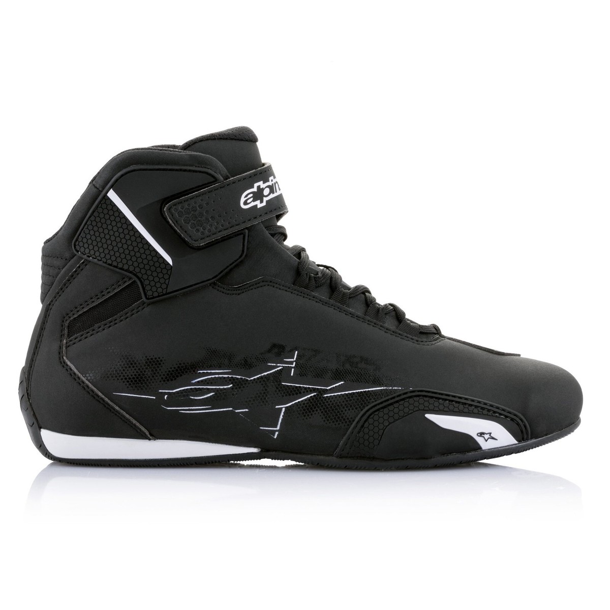 Alpinestars Sektor Motorcycle Motorbike Shoes Black/White