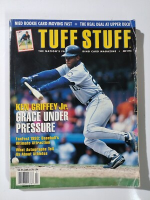 #ad #ad Tuff Stuff July 1993 $4 Ken Griffey Jr. Grace Under Pressure Baseball Trading... $4.00