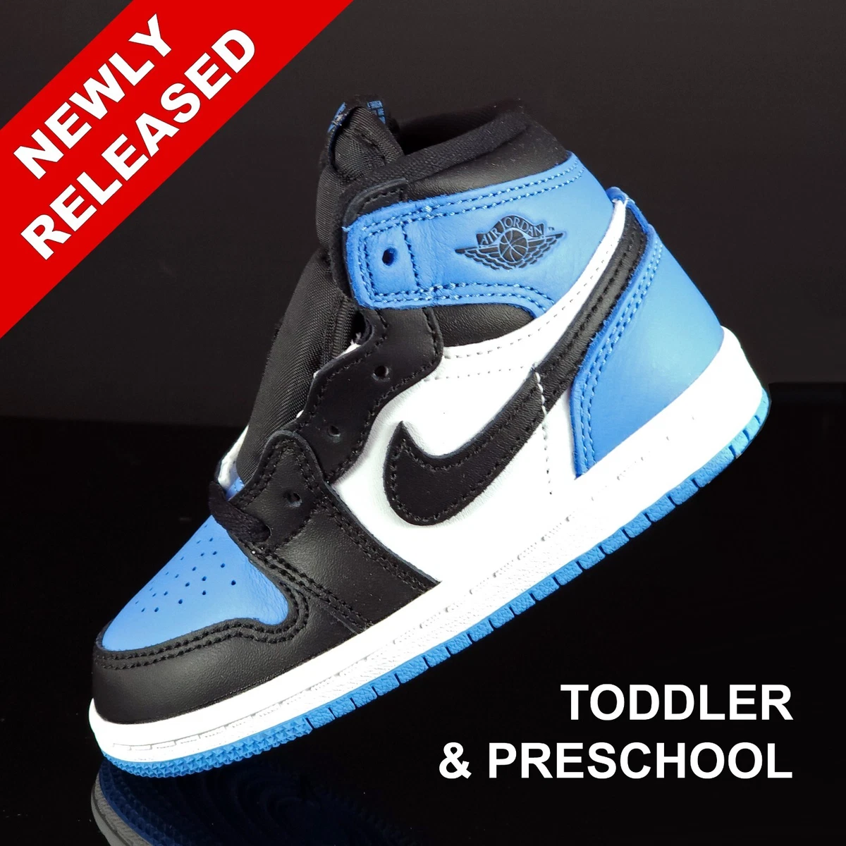 Air Jordan 1 Retro 'UNC Toe' TD Toddler FD1413-400 PS Preschool FD1412-400  Sizes