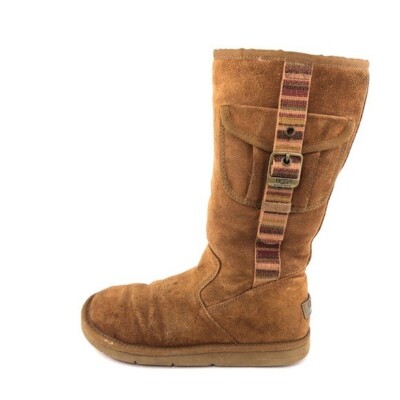 UGG Utility Cargo Pocket Winter Boots Womens Size EUR 38 Brown Suede  Sheepskin