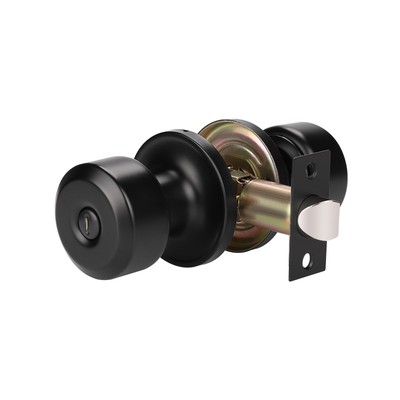Matte Black Round Door Knob Modern Door Handles Passage Privacy Keyed Entry