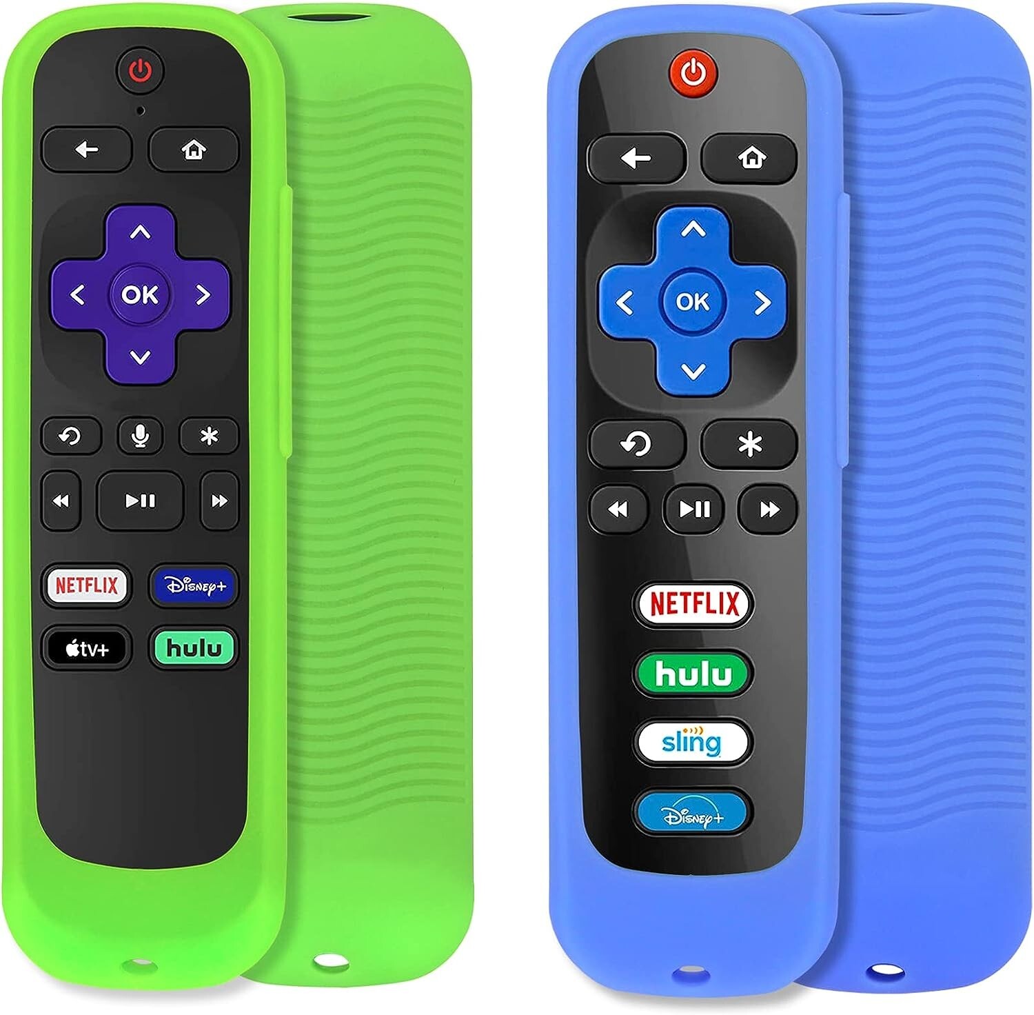 2 Pack Remote Case for Roku, Battery Cover for TCL Roku Smart TV Steaming Stick