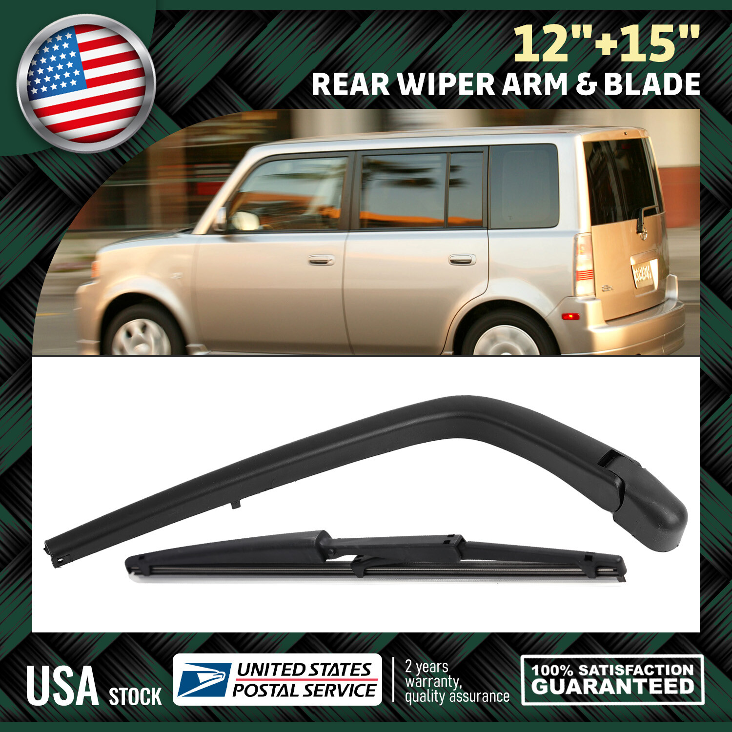 Premium Bracketless Rear Wiper Blade for 2004-2006 Toyota Scion xB
