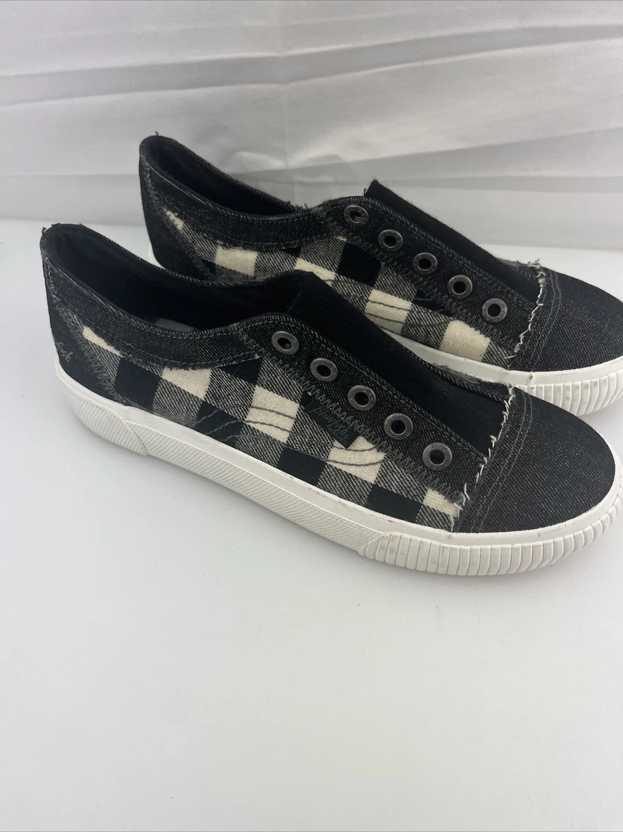 Checkered denim best sale sneakers