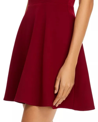 Aqua Crystal Trim Mini Dress Women's XL Wine Sweetheart Neck Prom wedding dark - Picture 4 of 17
