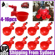4-16pcs Automatic Chicken Water Cup Waterer Poultry Drinking Bowl Feeder Drinker