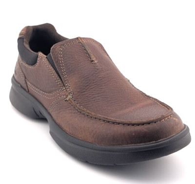 Clarks Mens Size 7 Bradley Free Slip On Leather Loafers Tan Tumbled Shoes 54366