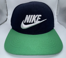 Nike True Snapback Baseball Hat Cap Youth Navy Green White Embroidered Swoosh