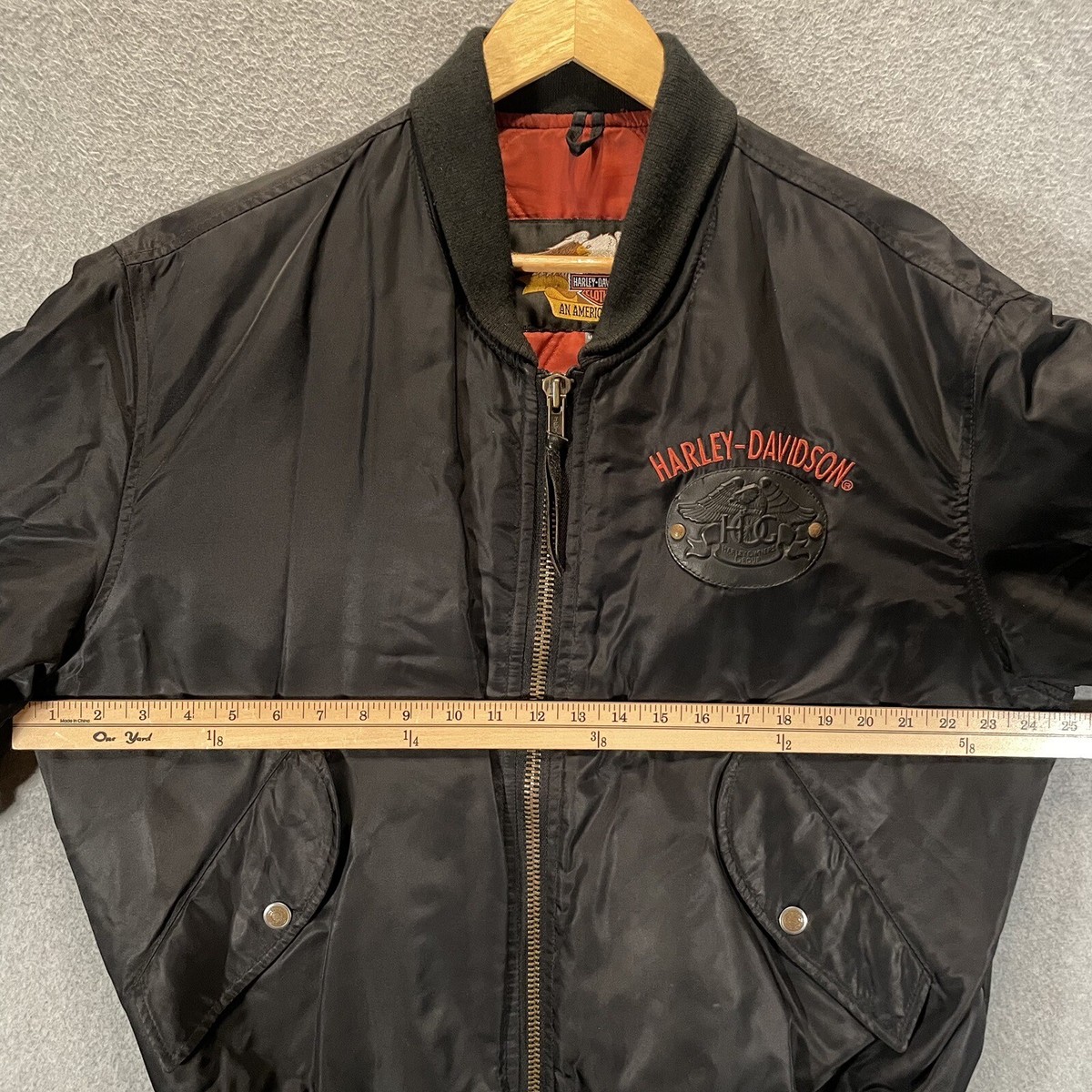 Harley Davidson Owners Group HOG Satin Bomber Jacket Men's