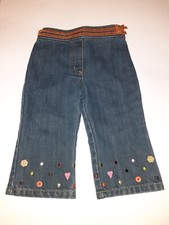 Gymboree Vintage 2004 Cute As A Button Blue Denim Jeans Toddler Girls 18 24 mnth