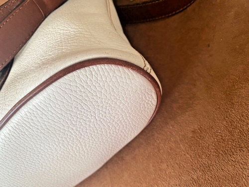 Vintage Coach Sheridan Purse Bag White & brown leather women's accessories nice. - Picture 15 of 19