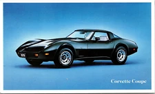 Postcard Chevrolet Corvette Coupe 1979 on Blue Background