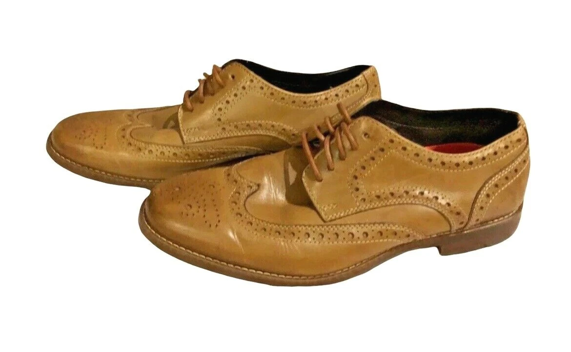 Rockport Men Style Purpose Wingtip Oxford Leather Tie Dress Shoe Tan M77063 7 40