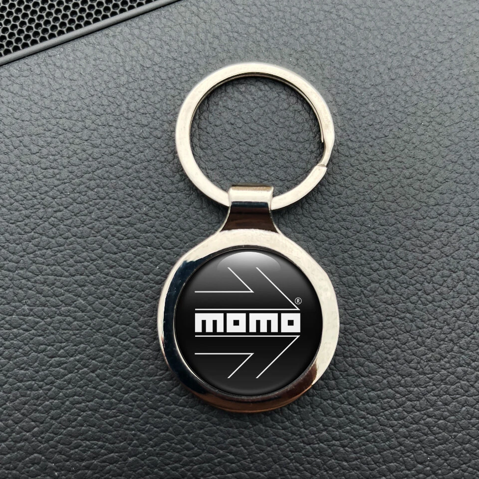 Solid Metal Keyrings Momo Dome Round Epoxy Emblem Key fob gift Keychain - Image 3 of 4