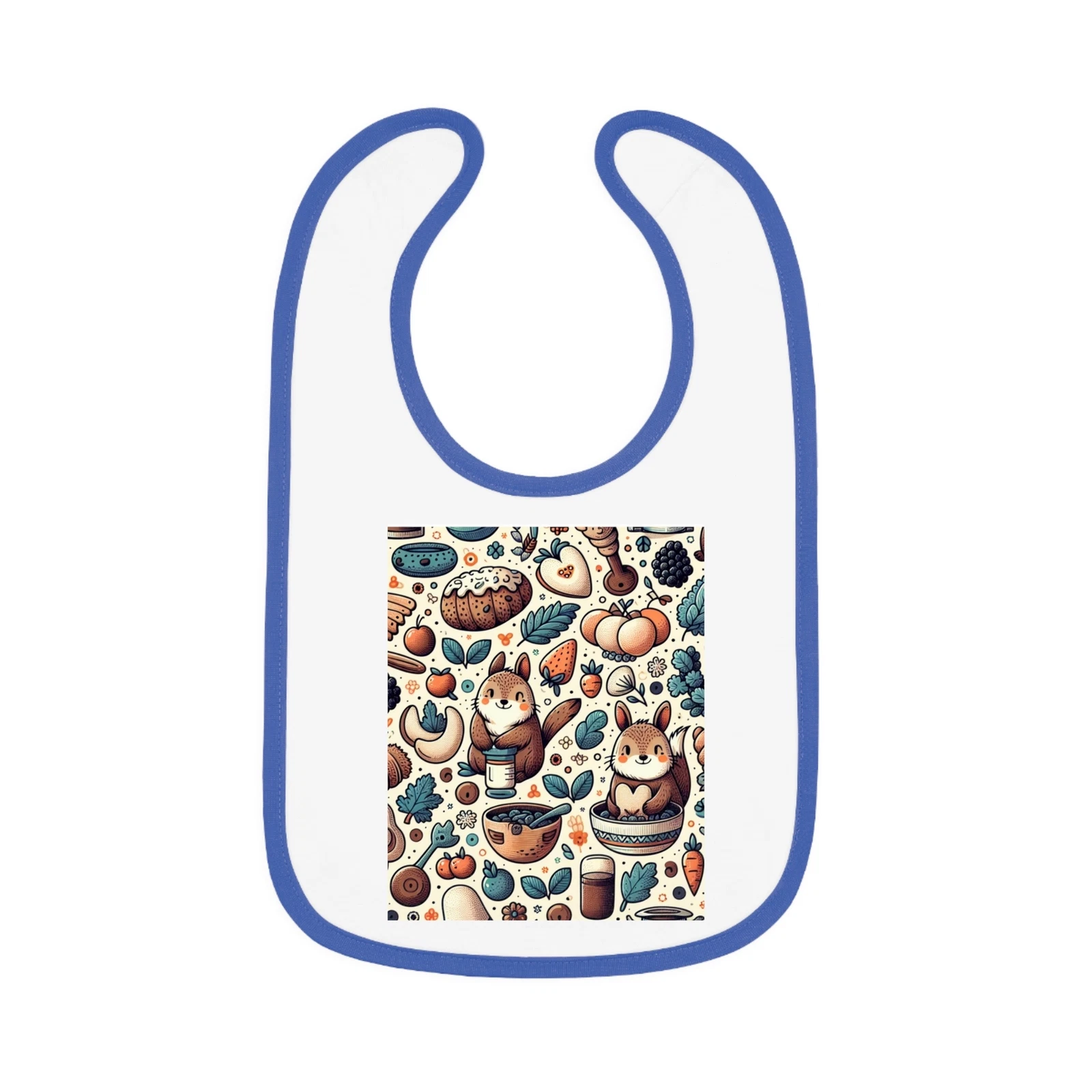 Woodland Feast - Baby Contrast Trim Jersey Bib
